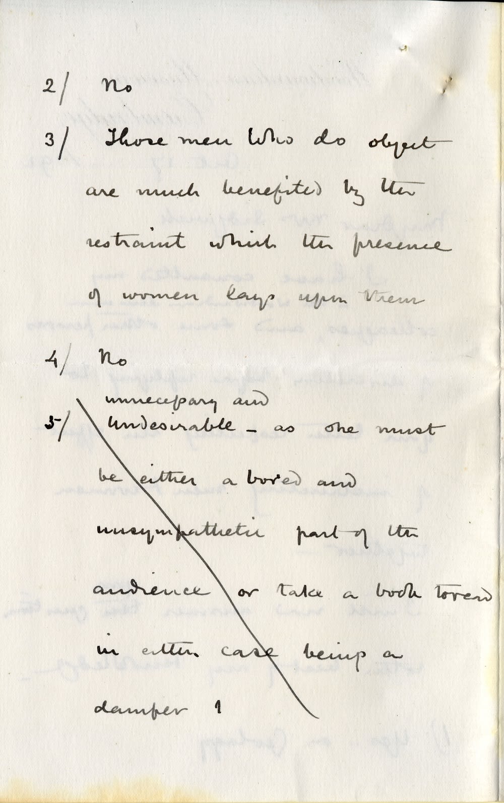 Second page of a handwritten letter, with corrections.