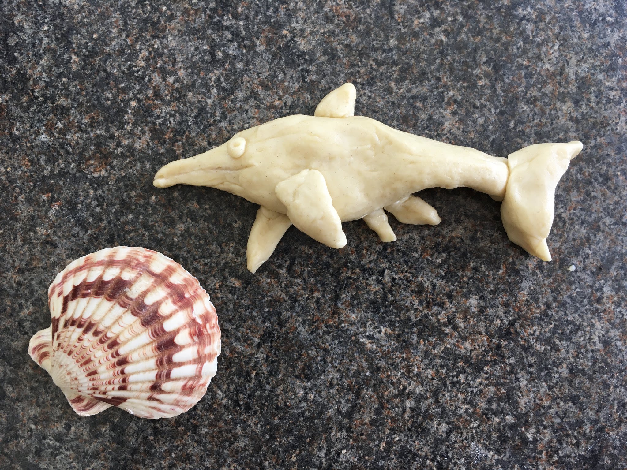 An ichthyosaur created using salt dough